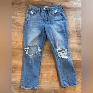 Madewell Distressed Boyfriend Jeans in Classic Blue